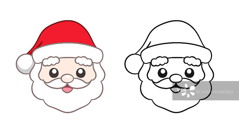 快乐的圣诞老人头像卡通正面图图片素材