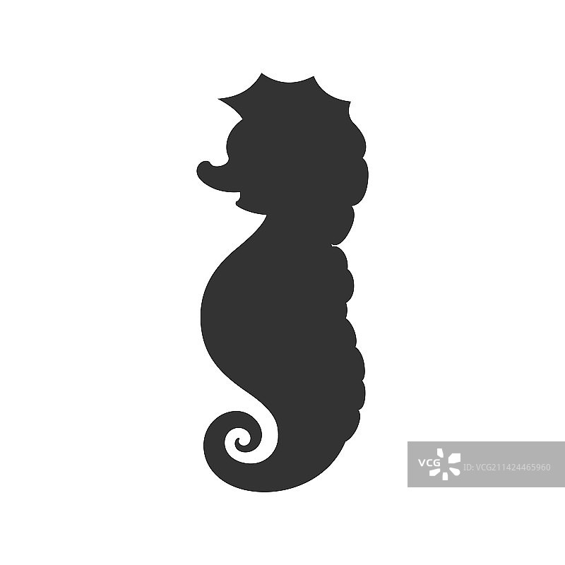 海马剪影剪贴画扁平简约设计图片素材