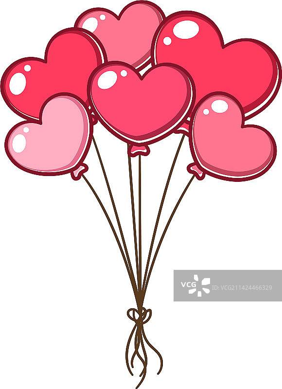 卡通风格的爱心气球图片素材