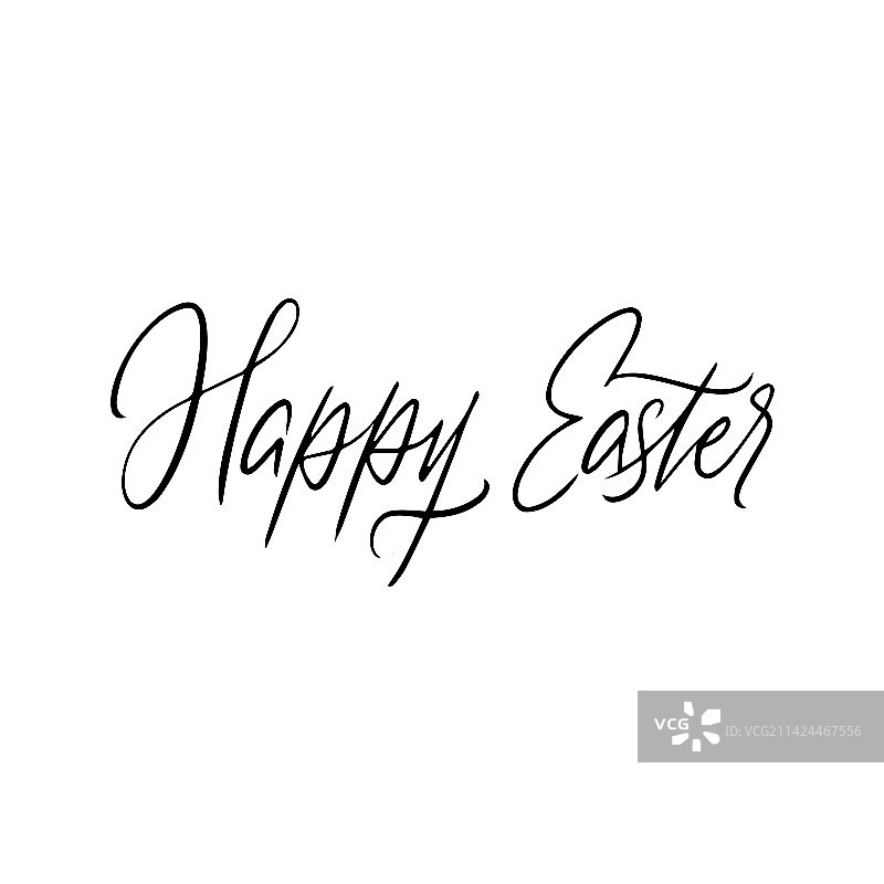 复活节快乐手写孤立字母图片素材