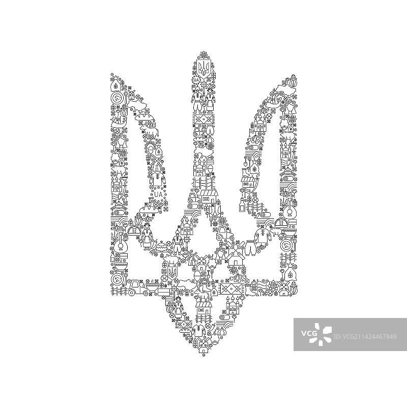 乌克兰国徽线条图片素材