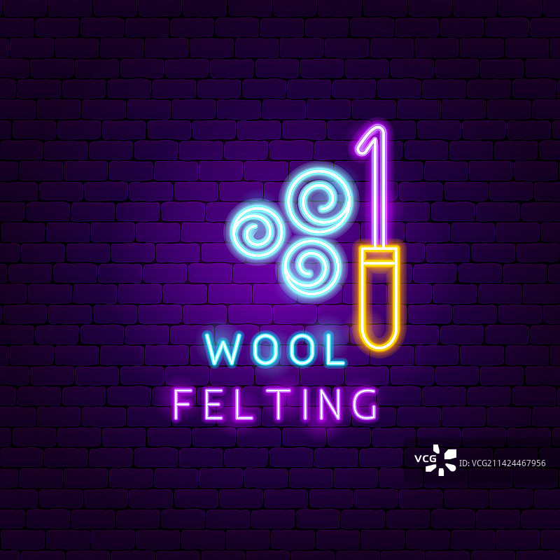 羊毛毡霓虹灯标志图片素材