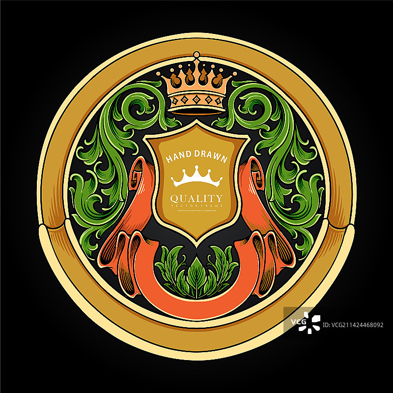 经典奢华标签花卉装饰图片素材