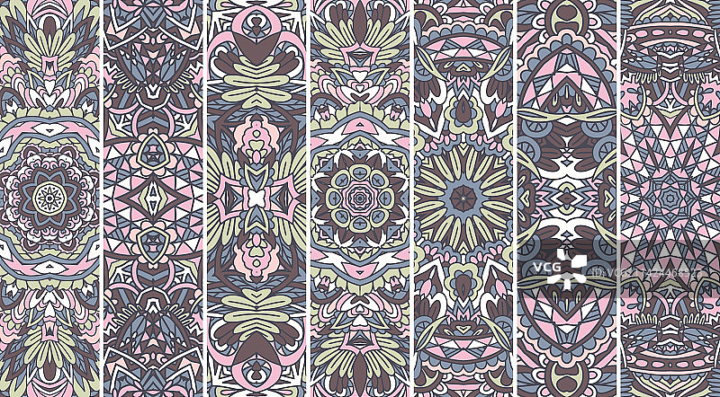 复古ikat民族印花无缝图案图片素材