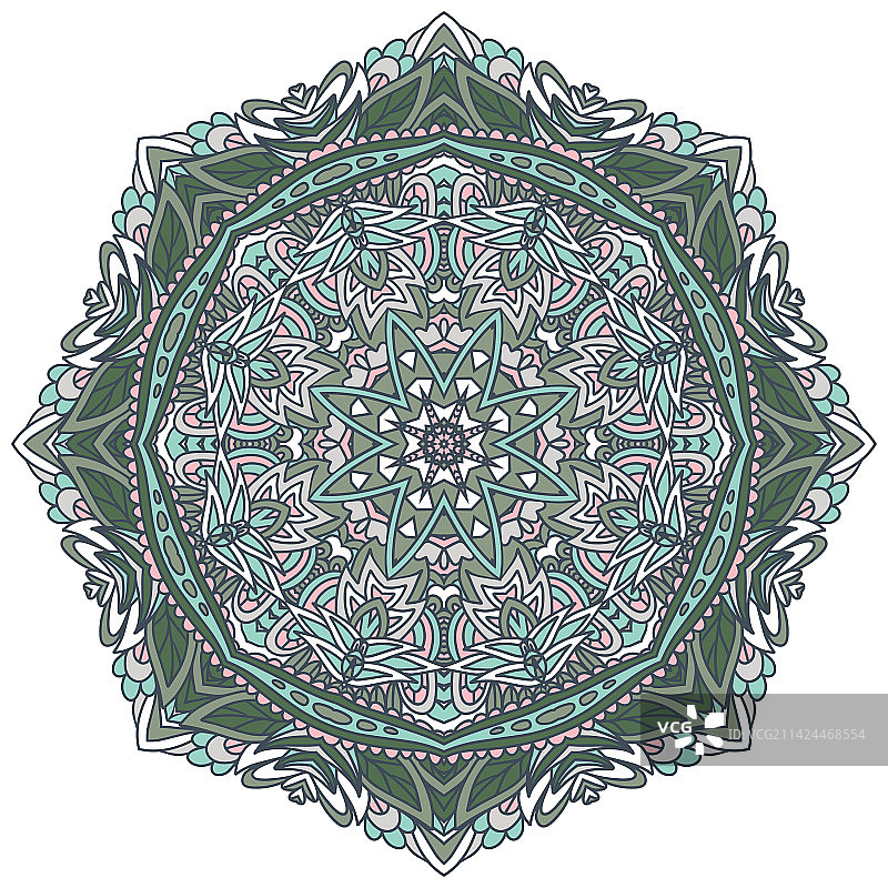 民族波西米亚风曼陀罗艺术无缝图案图片素材