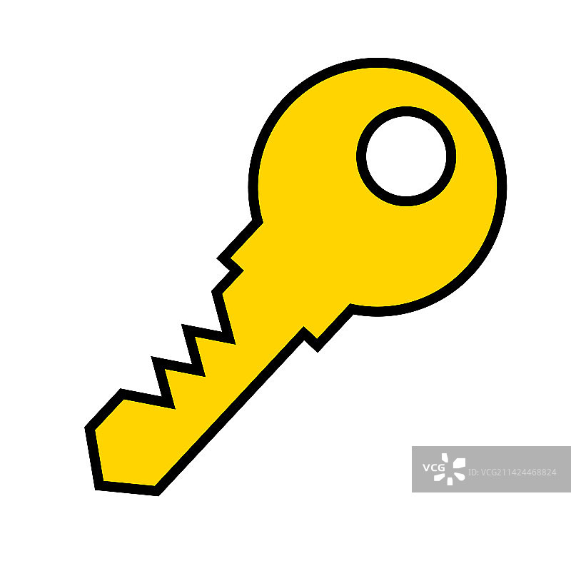 黄色钥匙或安全图标图片素材