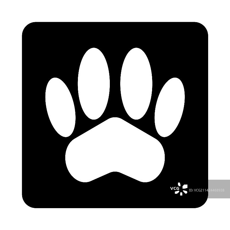 爪子盒子图标或动物符号图片素材