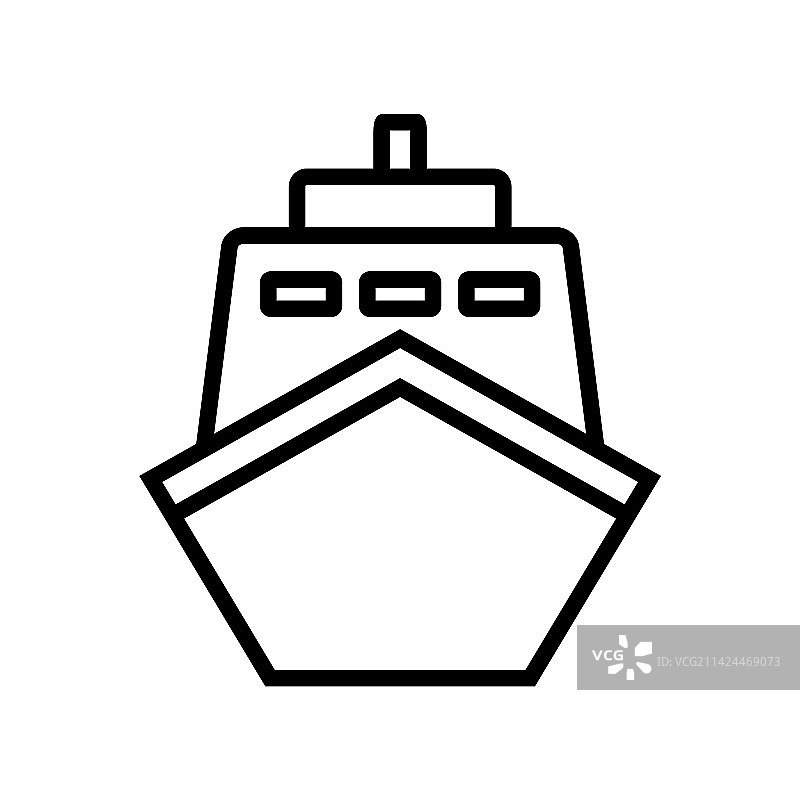 简单的轮船图标或海上运输货船图片素材