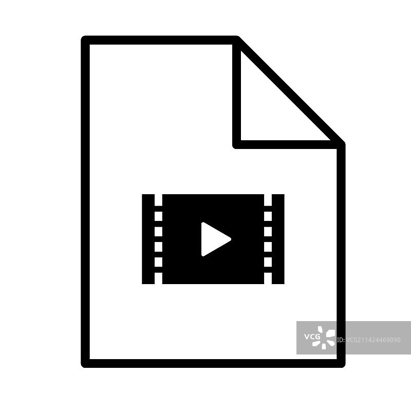 视频文件图标或电影文件图片素材