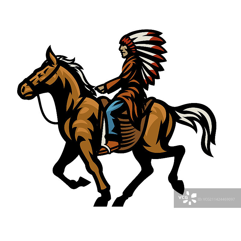 美洲印第安酋长骑马图片素材