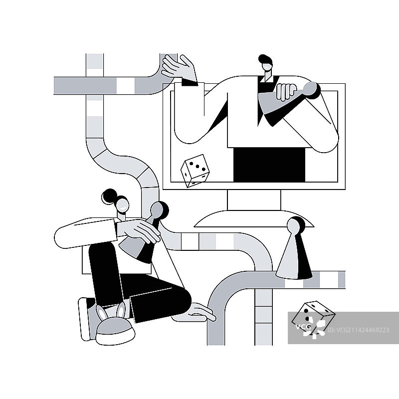 在线棋盘游戏抽象概念图片素材