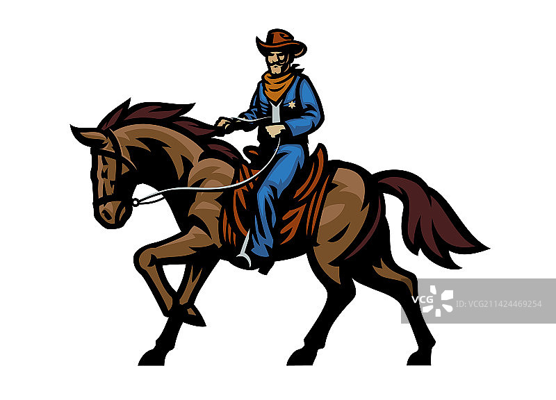 牛仔警长骑马图片素材