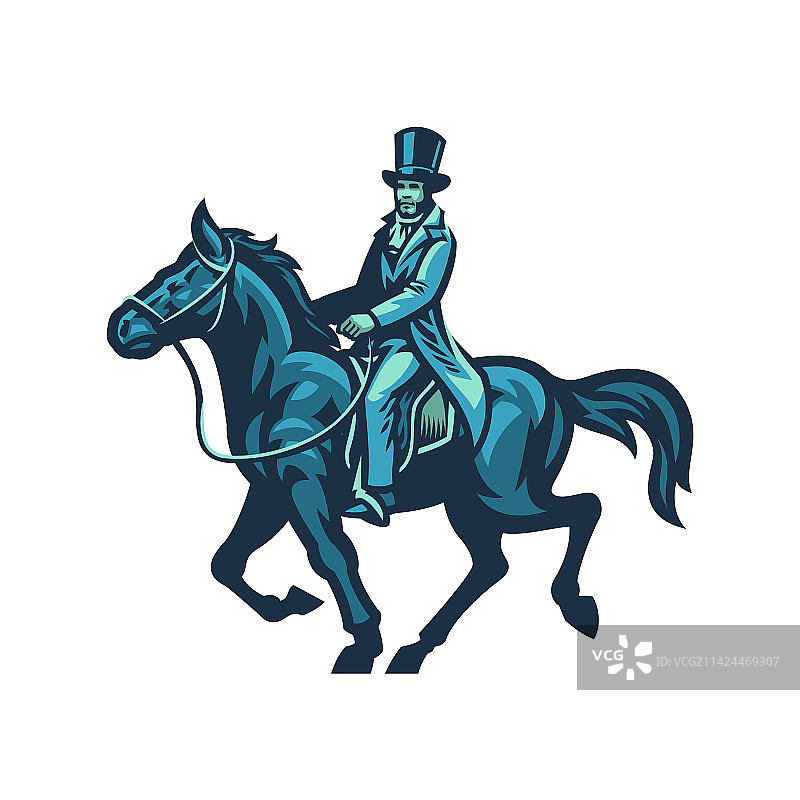 18世纪风格的绅士骑马图片素材