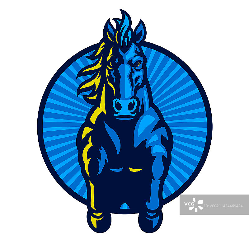 马术跳跃运动吉祥物标志图片素材