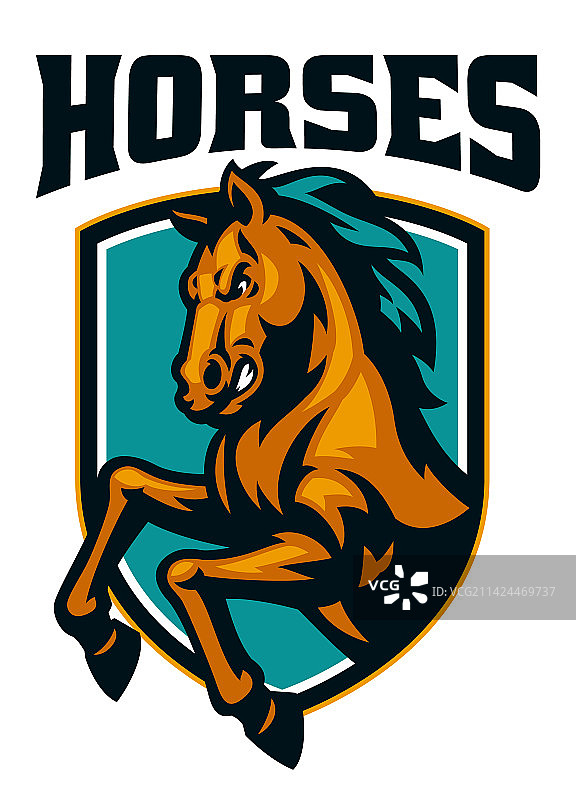 骏马盾牌运动标志图片素材