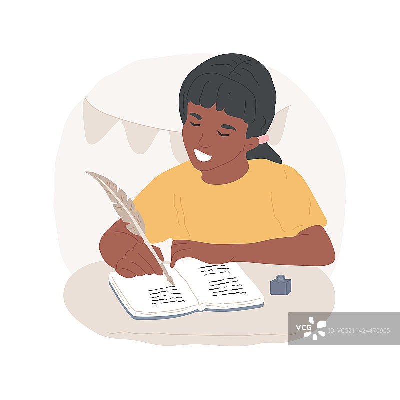 诗歌主题卡通插画图片素材