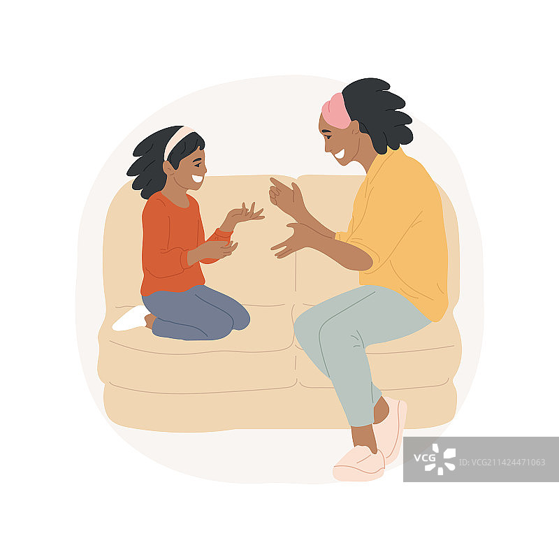 倾听孩子卡通形象图片素材