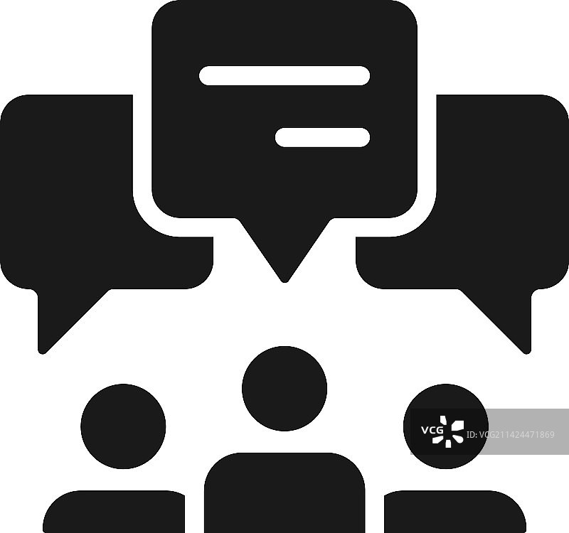 群组讨论黑色符号图标图片素材