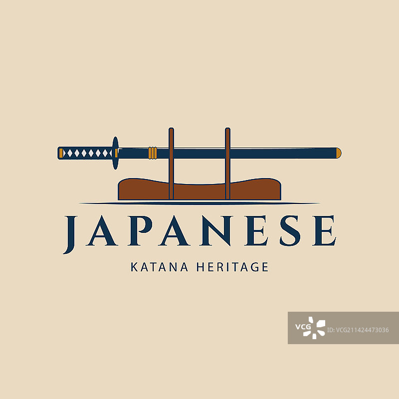 武士刀剑复古标志设计图片素材