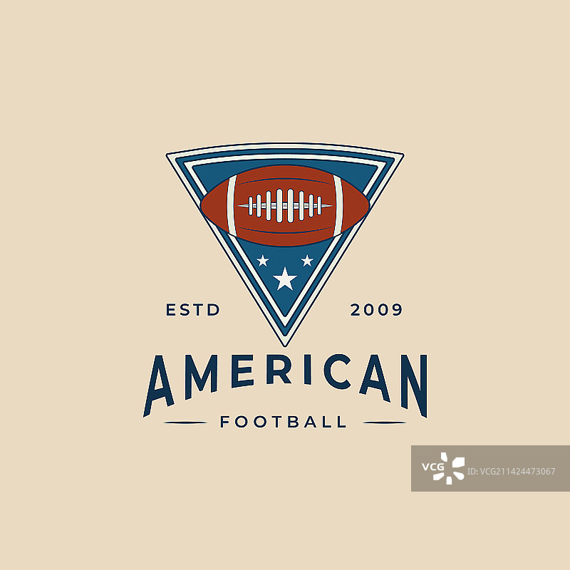 美式橄榄球复古徽标设计图片素材