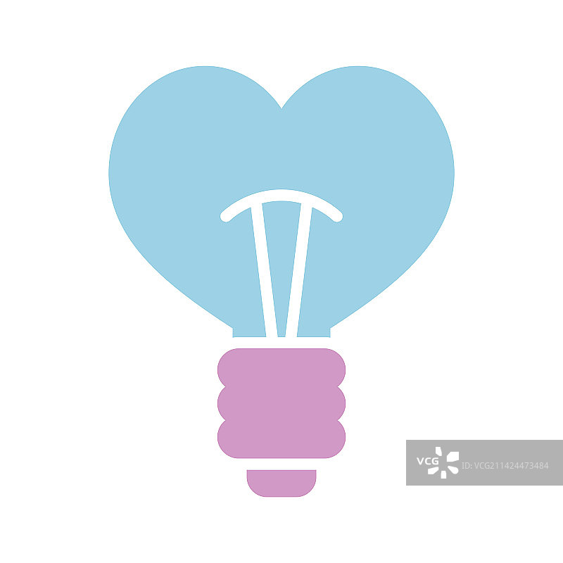 灯泡符号心形图标图片素材