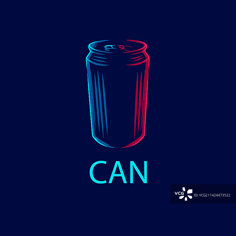 啤酒可乐罐线条波普艺术人像彩色标志图片素材