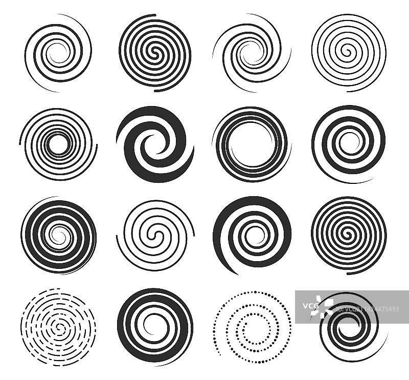 螺旋线条和旋转符号图标图片素材