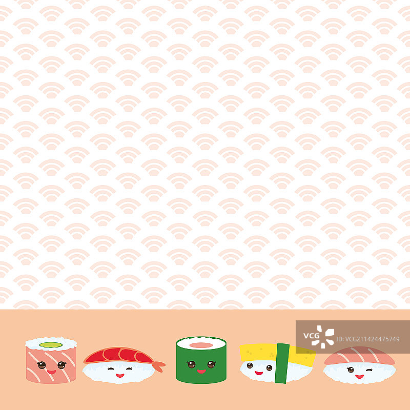 可爱的趣味寿司组合图片素材