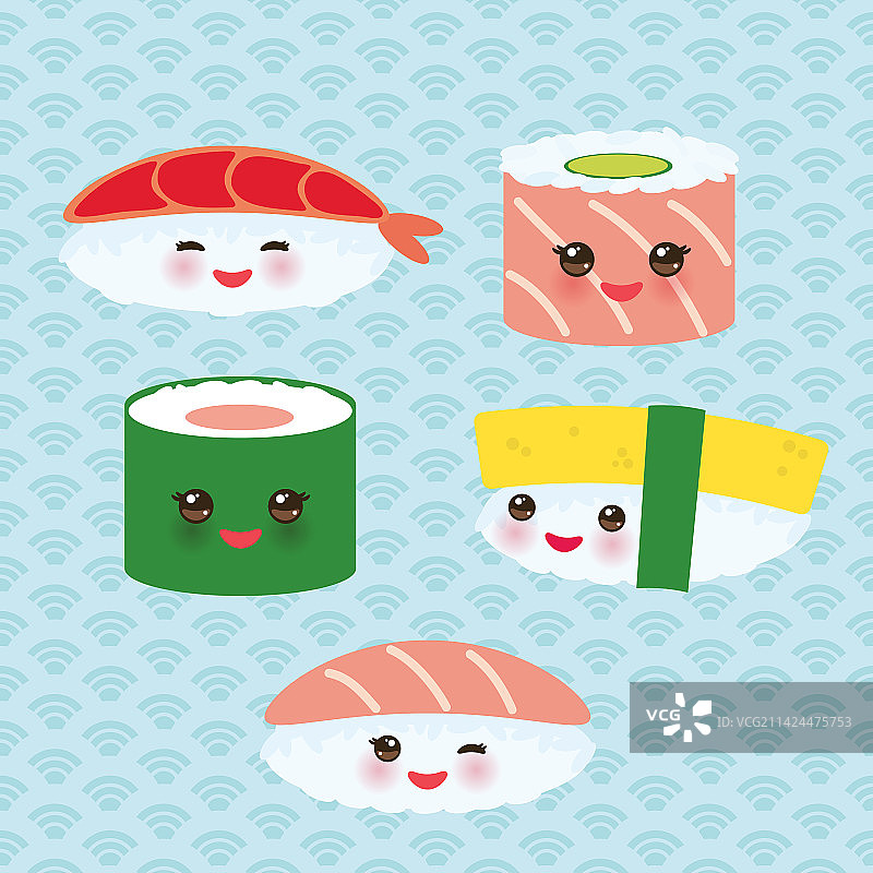 卡通可爱寿司卷图片素材