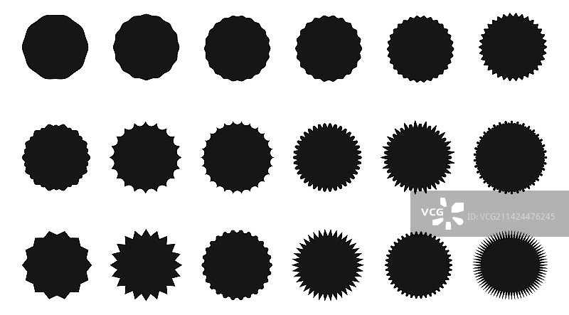 圆形标签或贴纸图标集图片素材