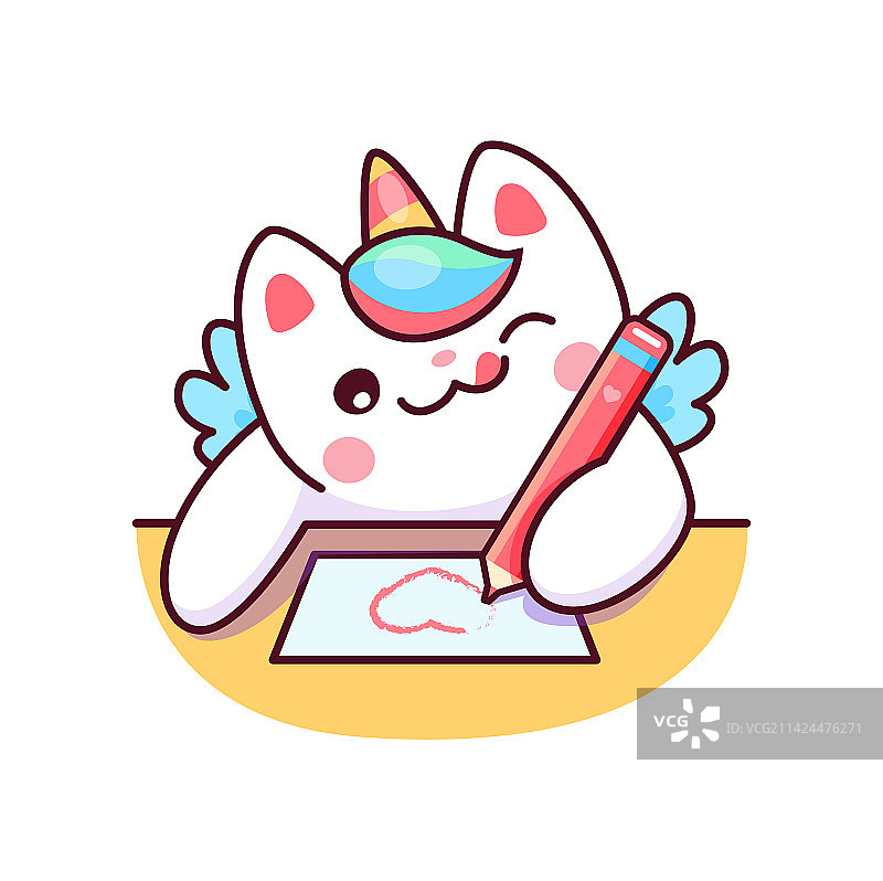 可爱的猫角兽卡通形象图片素材