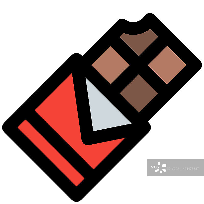 被咬过的带包装巧克力棒图片素材