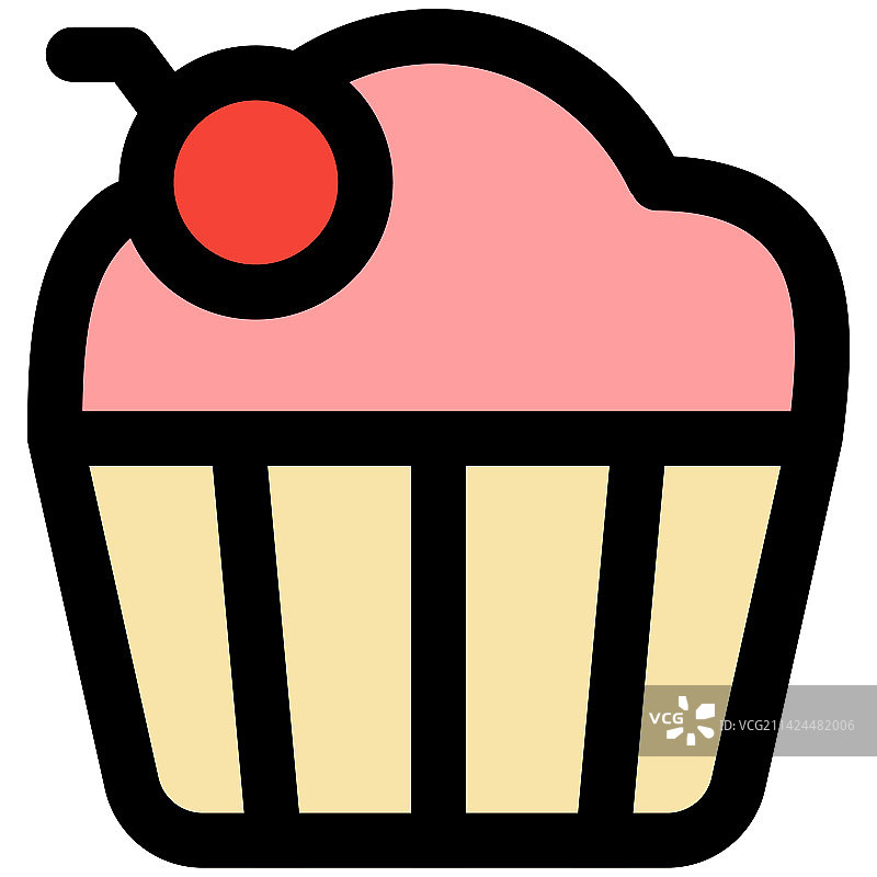 精美樱桃纸杯蛋糕图片素材