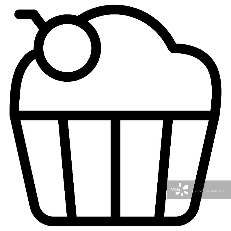 精美樱桃纸杯蛋糕图片素材