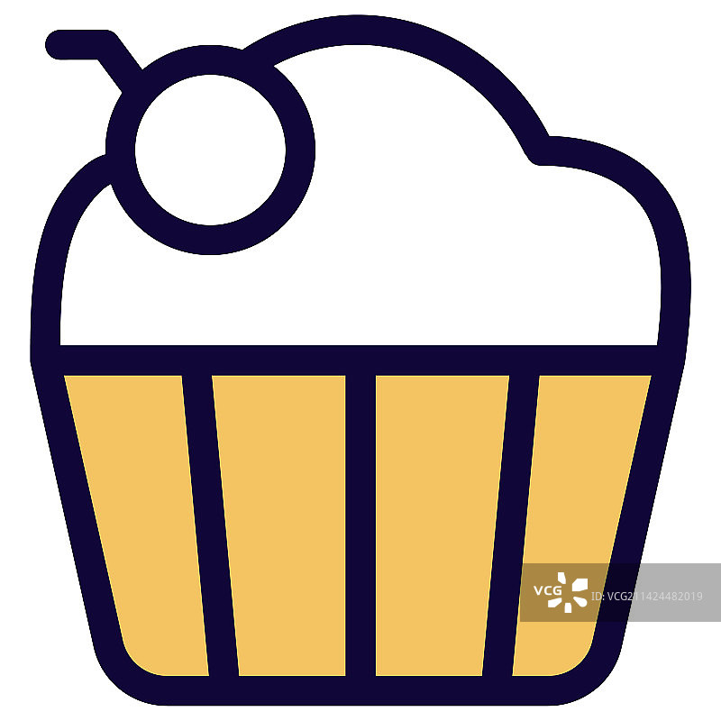 精美樱桃纸杯蛋糕图片素材