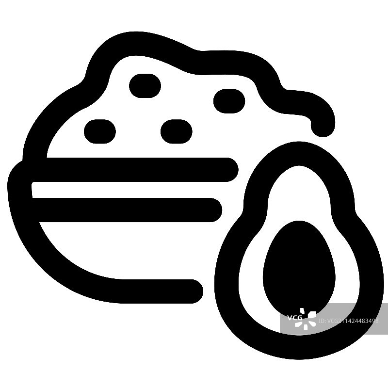 牛油果酱蘸酱轮廓图片素材