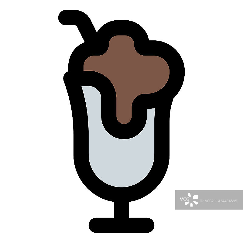 奶昔玻璃杯中滴落的奶油图片素材