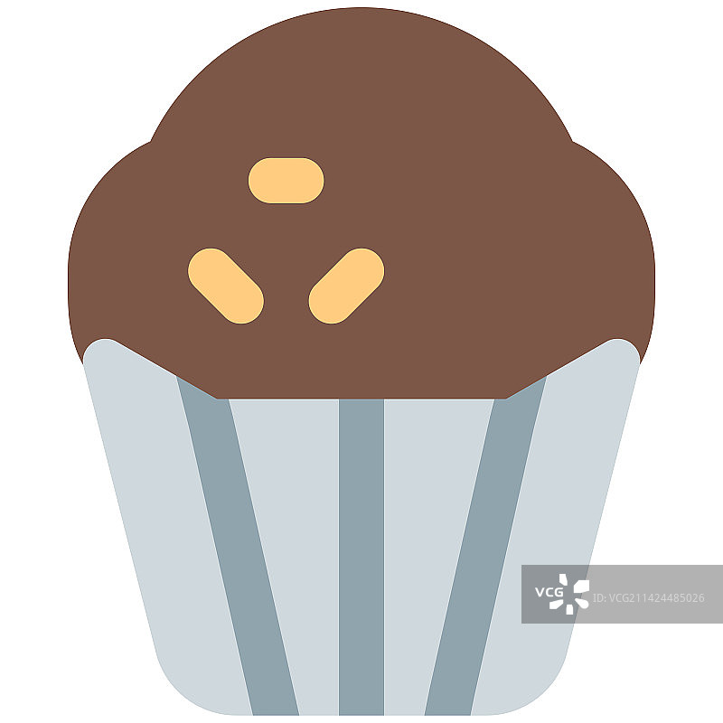 风味糖屑装饰的烤松饼图片素材