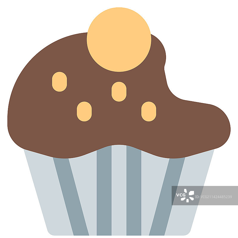 带有樱桃和糖屑的美味松饼图片素材