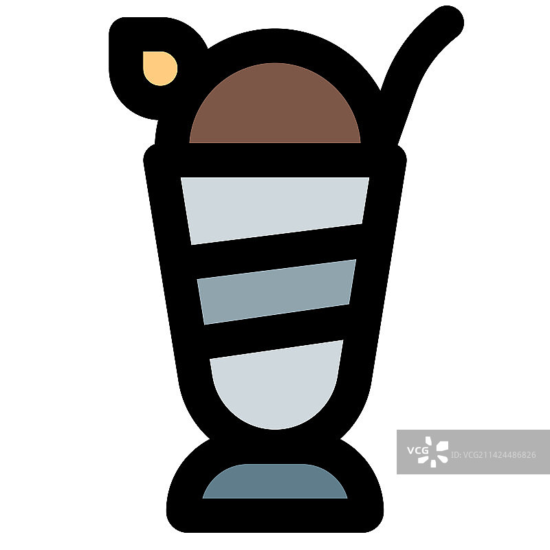 风味奶油装饰的冰冻冻糕图片素材