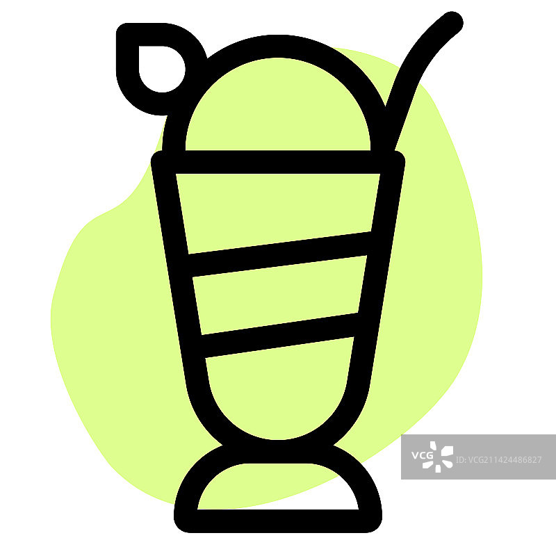 风味奶油装饰的冰冻冻糕图片素材