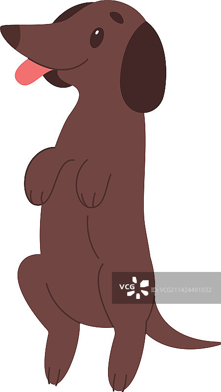 可爱腊肠犬幼犬扁平图标图片素材