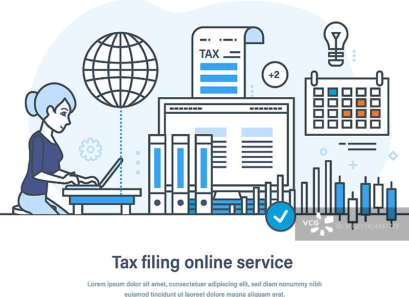 在线税务申报服务图片素材