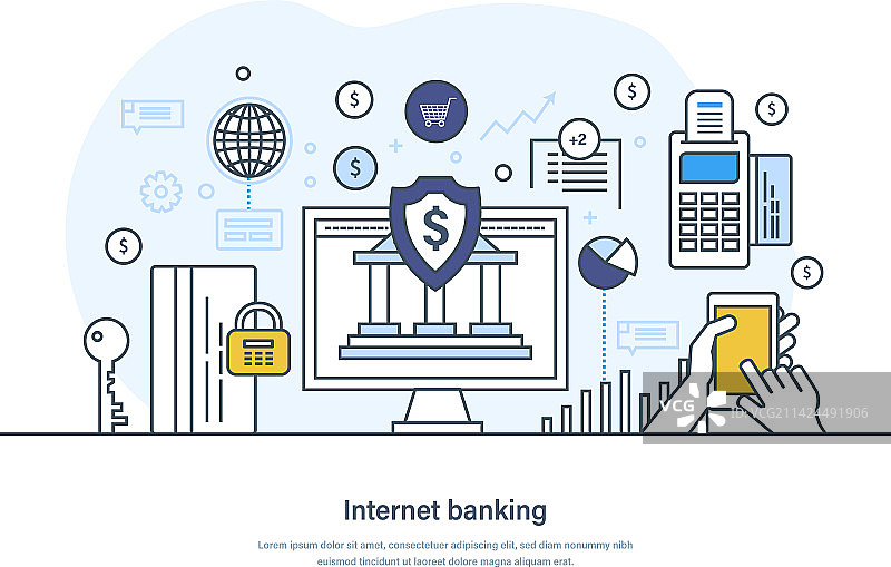 通过万维网提供的网上银行服务图片素材