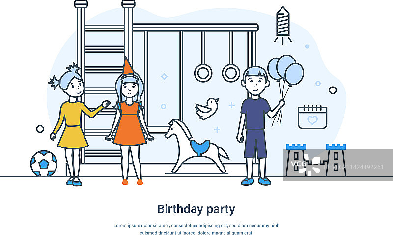 儿童生日派对banner图片素材