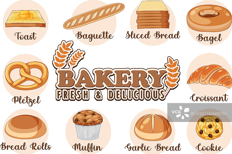 面包和糕点烘焙产品合集图片素材