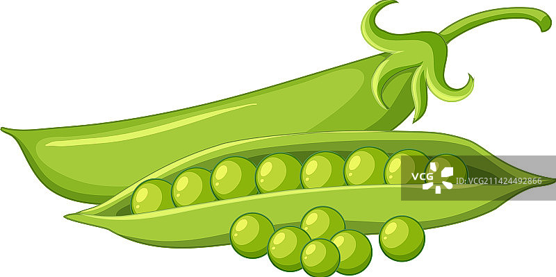 孤立的绿色豌豆卡通图片素材