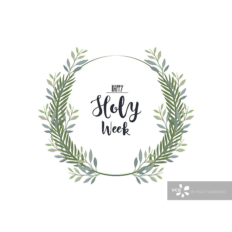 带有文本的月桂花环图片素材