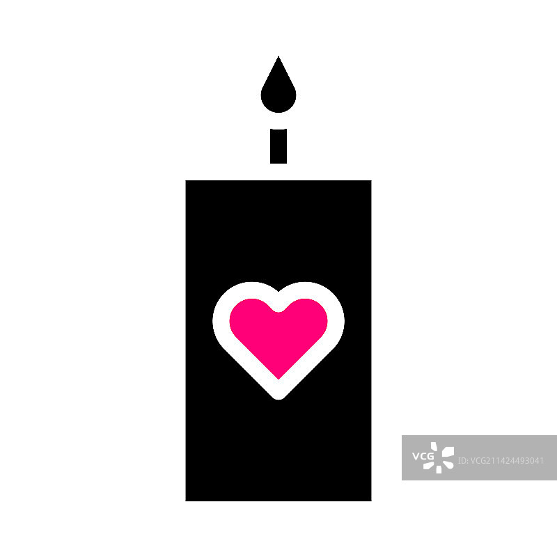 情人节粉色黑色蜡烛图标图片素材