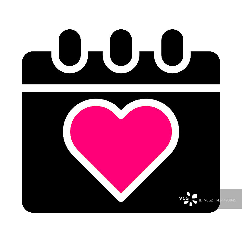 情人节粉色日历图标图片素材